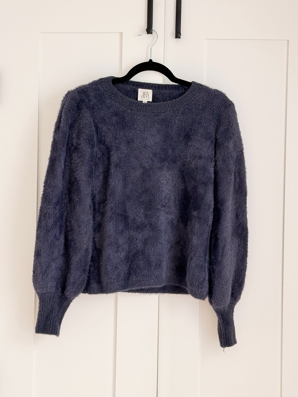 Plush Faux Fur Jacket in Slate Blue